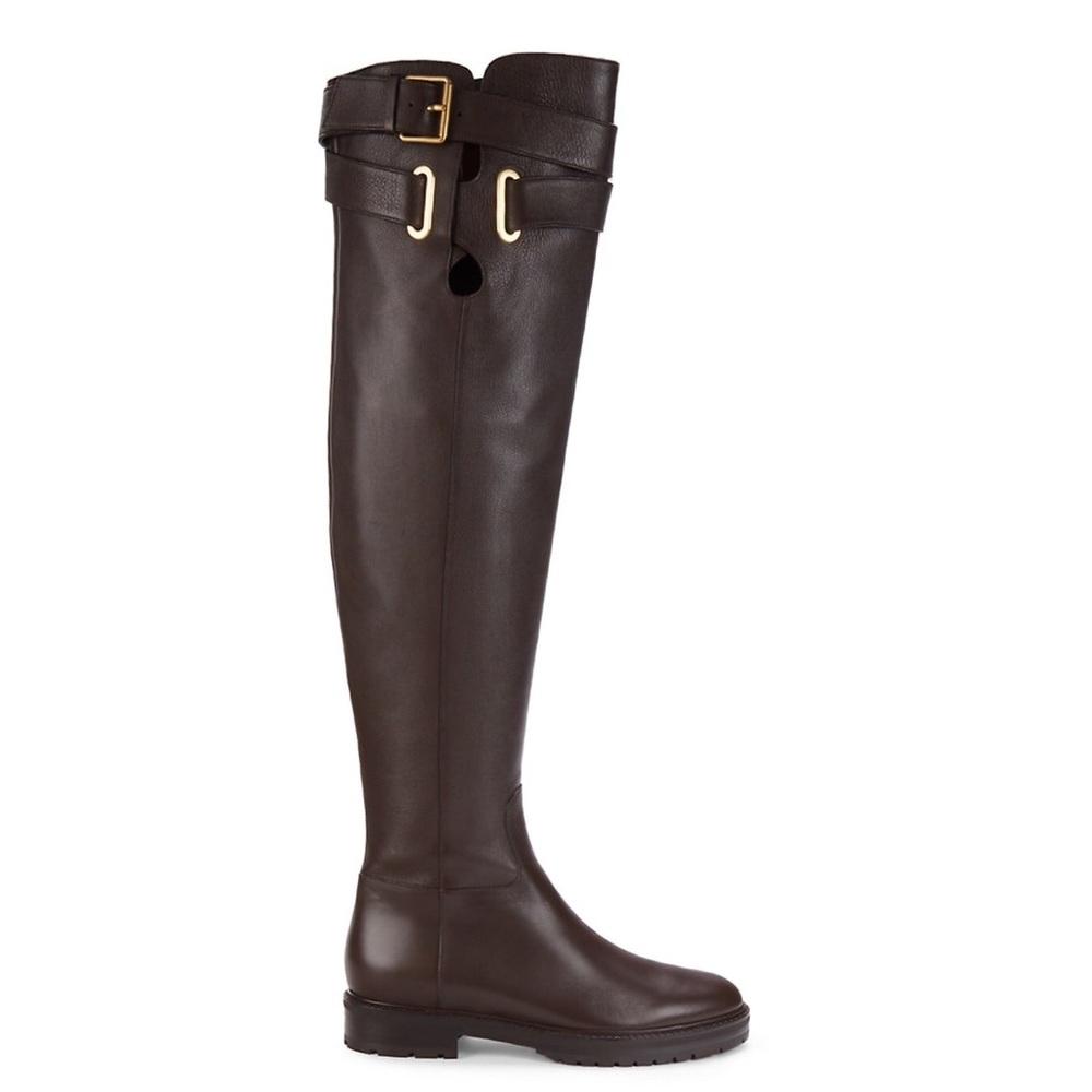 VALENTINO GARAVANI
Bowrap Buckled Leather Over-the-knee Boots